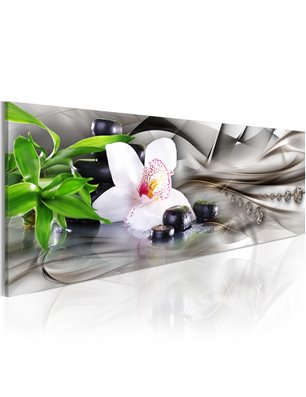 Quadro - Composizione Zen: bambù, orchidee e pietre
