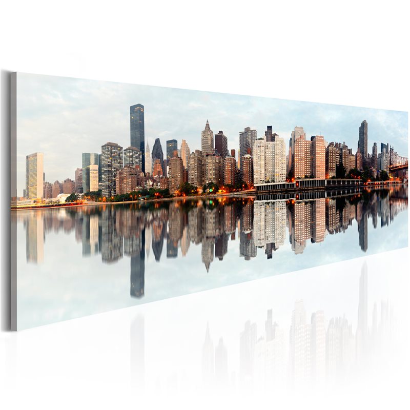 Quadro su tela Silver New York (1 Part) Wide - New York - Città - Quadri