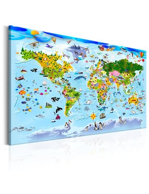 Quadro - Children's Map: Colourful Travels