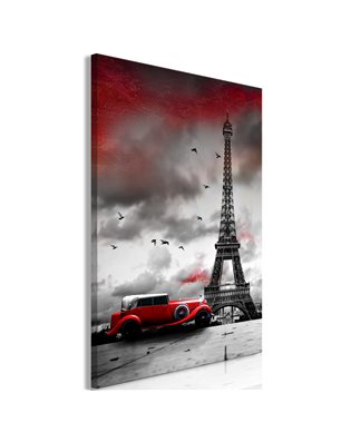 Quadro - Red Car in Paris (1 Part) Vertical