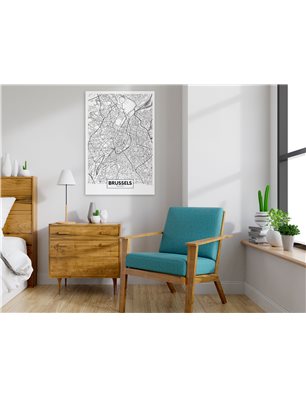 Quadro - Map of Brussels (1 Part) Vertical