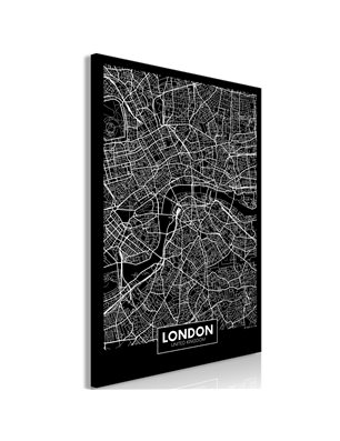 Quadro - Dark Map of London (1 Part) Vertical