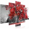 Quadro - Autumn in the Park (5 Parts) Wide Red