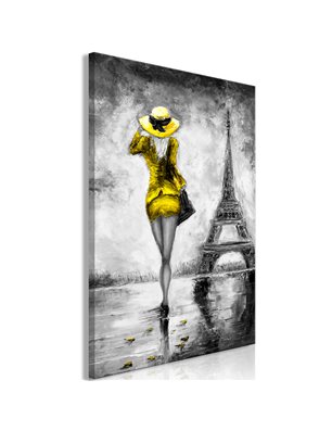 Quadro - Parisian Woman (1 Part) Vertical Yellow