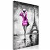 Quadro - Parisian Woman (1 Part) Vertical Pink