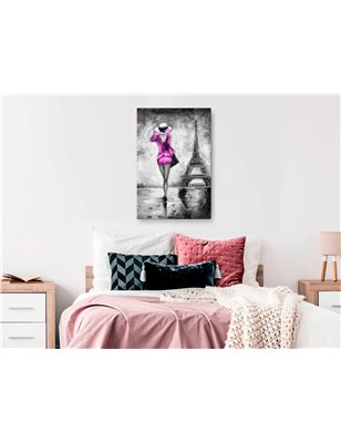 Quadro - Parisian Woman (1 Part) Vertical Pink