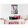 Quadro - Parisian Woman (1 Part) Vertical Pink