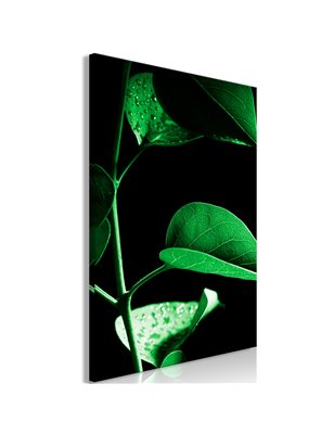 Quadro - Plant in Black (1 Part) Vertical