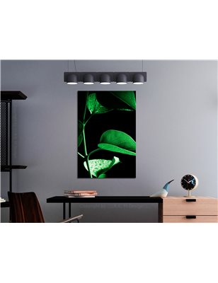 Quadro - Plant in Black (1 Part) Vertical