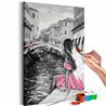 Quadro fai da te - Venezia (ragazza nel vestito rosa)