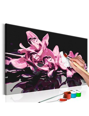 Quadro fai da te - Orchidea Rosa (sfondo nero)