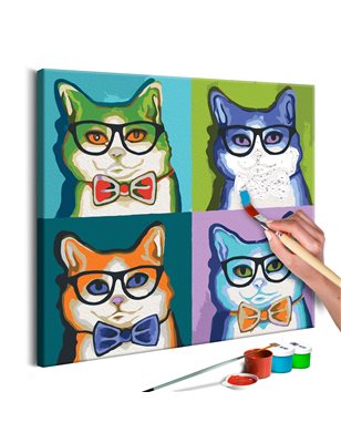 Quadro fai da te - Gatti con gli occhiali