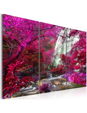 Quadro - Beautiful Waterfall: Pink Forest