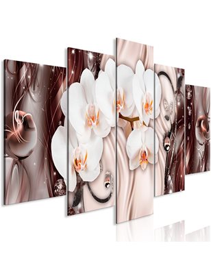 Quadro - Orchid Waterfall (5 Parts) Wide Pink