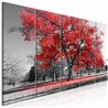 Quadro - Autumn in the Park (5 Parts) Narrow Red