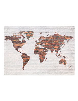 Fotomurale - World Map: Brick Wall
