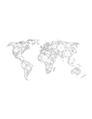 Fotomurale - Map of the World - white solids