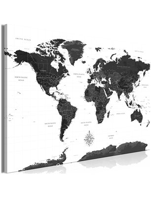 Quadro - Black and White Map (1 Part) Wide