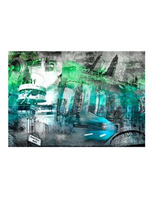 Fotomurale - Berlino - collage (verde)