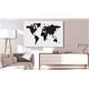 Quadri di sughero - World Map: Black & White Elegance [Cork Map]