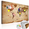 Quadri di sughero - World Map: Brown Elegance [Cork Map]