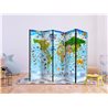 Paravento - World Map for Kids II [Room Dividers]