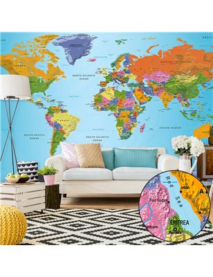 Fotomurale XXL - World Map: Colourful Geography II