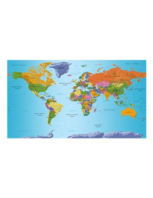 Fotomurale XXL - World Map: Colourful Geography II