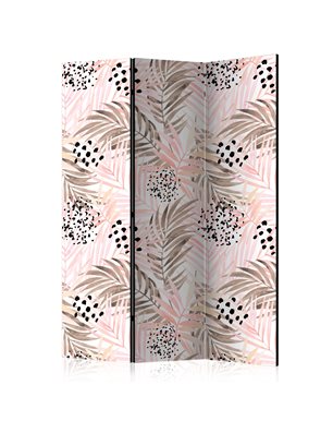 Paravento - Pink Palm Leaves [Room Dividers]