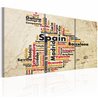 Quadro - Spagna: mappa dai colori della bandiera nazionale