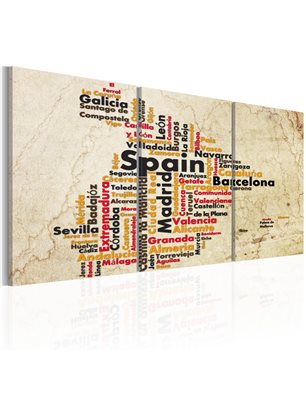 Quadro - Spagna: mappa dai colori della bandiera nazionale