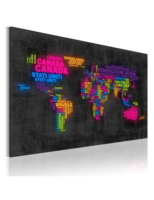 Quadro - Mappa del mondo: nomi dei paesi in italiano
