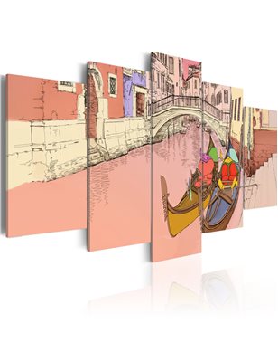 Quadro - Romantic gondolas - 5 pieces