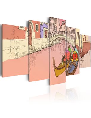 Quadro - Romantic gondolas - 5 pieces