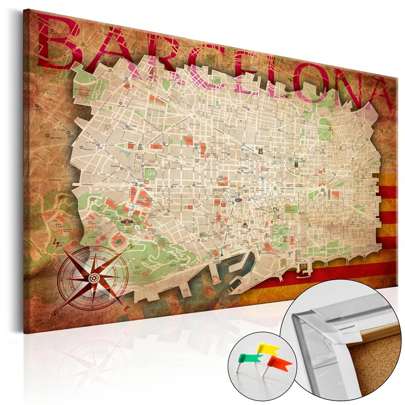 Quadri Di Sughero - Multicolored Travels [cork Map] Cm60x40h