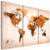 Quadro - Map of the World - Desert storm - triptych