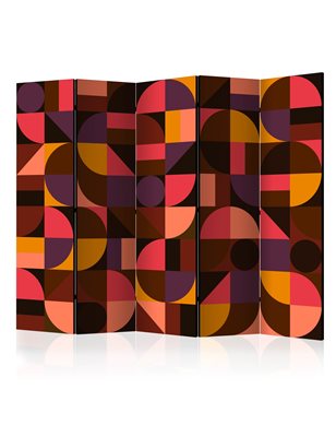 Paravento - Geometric Mosaic (Red) II [Room Dividers]