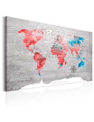 Quadro - World Map: Red Roam