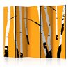 Paravento - Birches on the orange background II [Room Dividers]