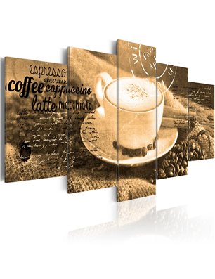 Quadro - Coffe, Espresso, Cappuccino, Latte machiato ... - sepia