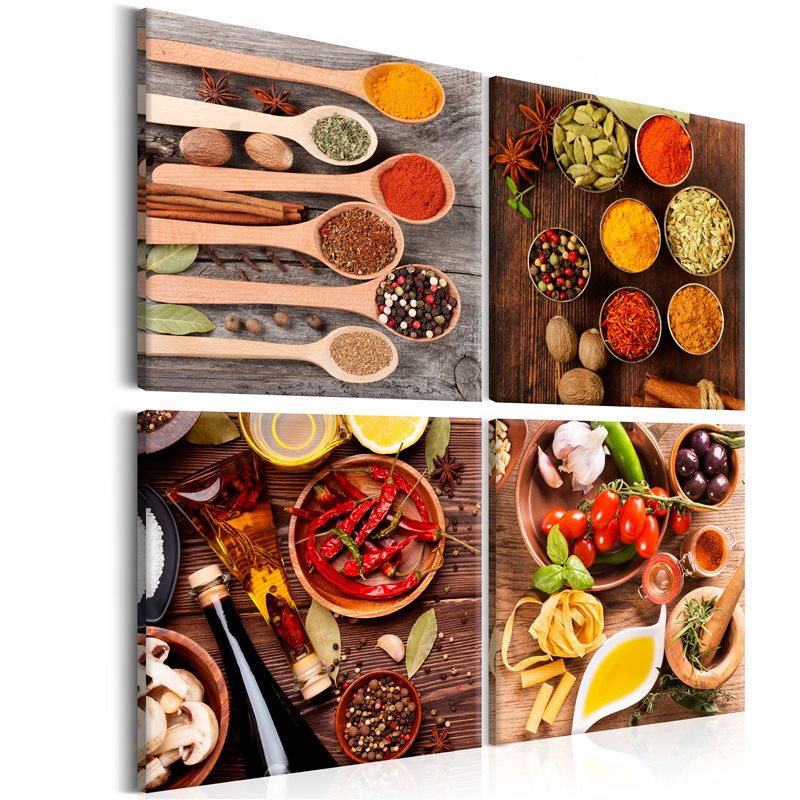 Quadro canvas Spices of the World (4 Parts) - Per cucina - Quadri