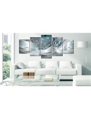 Quadro - Modern Dandelions (5 Parts) Blue Wide