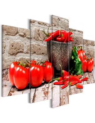 Quadro - Red Vegetables (5 Parts) Brick Wide