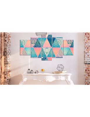 Quadro - Oriental Triangles (5 Parts) Wide