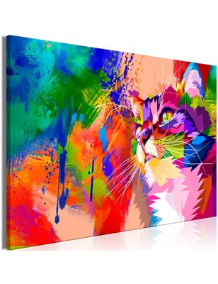 Quadro - Colourful Cat (1 Part) Wide