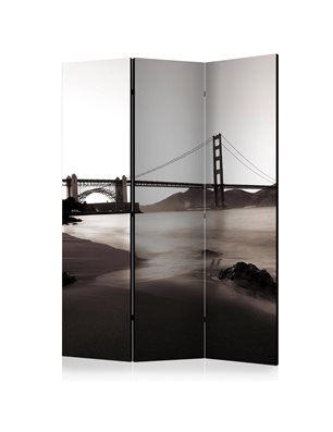 Paravento - San Francisco: Golden Gate Bridge in black and white [Room Dividers]