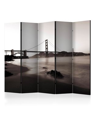 Paravento - San Francisco: Golden Gate Bridge in black and white II [Room Dividers]