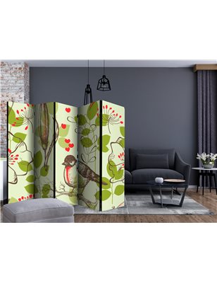 Paravento - Bird and lilies vintage pattern II [Room Dividers]