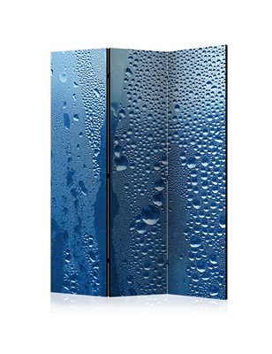 Paravento - Water drops on blue glass [Room Dividers]