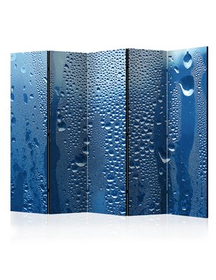 Paravento - Water drops on blue glass II [Room Dividers]